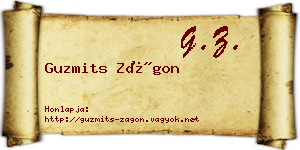 Guzmits Zágon névjegykártya